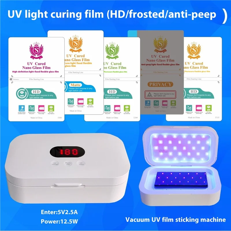 50 Pcs UV Light Curing Film Scratch Resistance Screen Protector For Curved  /  Flat Screens - T135-HD