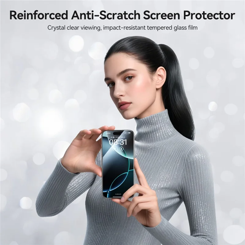 JOYROOM JR-MQS0567 For iPhone 17 Screen Protector Silk Printing 2.5D High Aluminium-Silicon Glass Clear Film