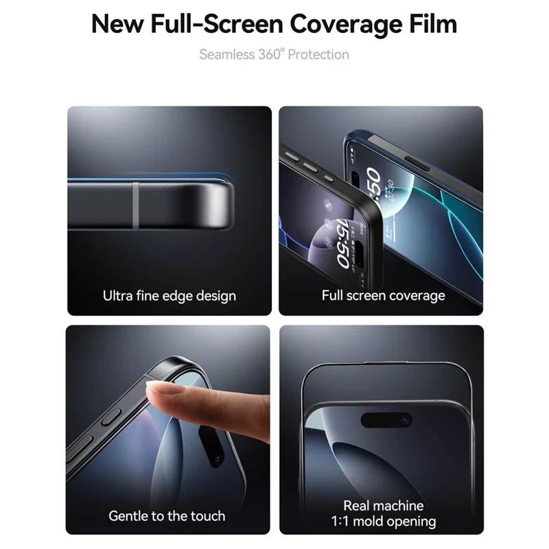 JOYROOM JR-MQS0567 For iPhone 17 Screen Protector Silk Printing 2.5D High Aluminium-Silicon Glass Clear Film