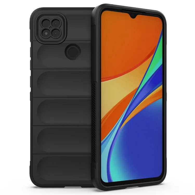 Para Xiaomi Redmi 9C/9C NFC Anti-caída Carcasa de Teléfono de Protección de Absorción de Golpes Suave de TPU - Negro