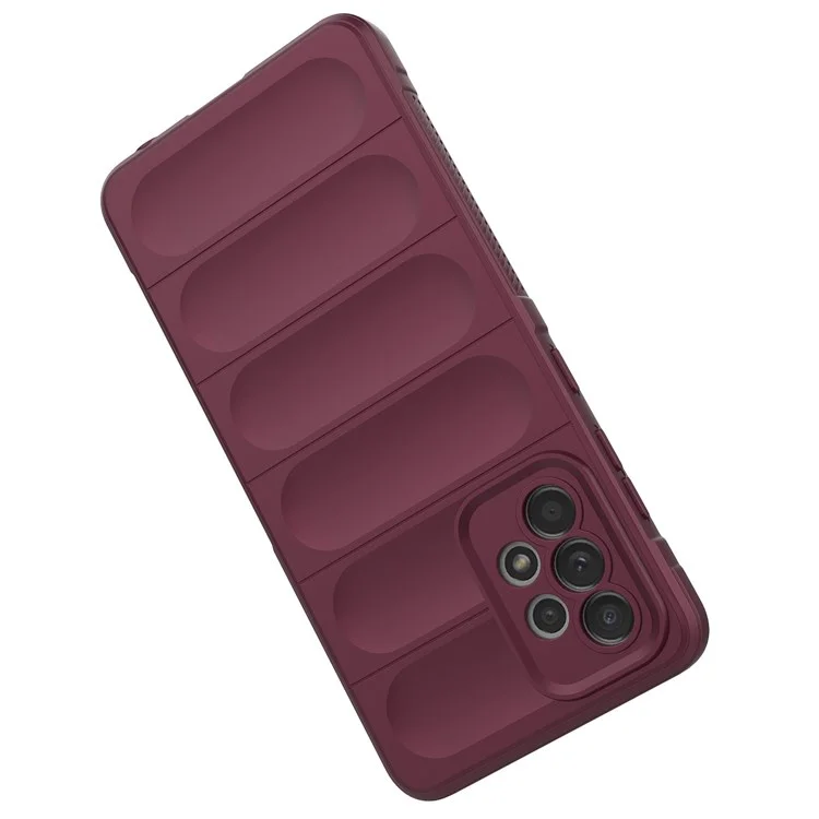 Pour Samsung Galaxy A52 4G/5G/A52s 5G Non-Slip Soft TPU Étui de Téléphone Anti-Chute - Rouge Vin