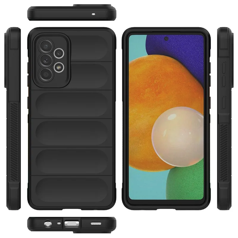For Samsung Galaxy A52 4G/5G/A52s 5G Non-Slip Soft TPU Phone Case Drop-Proof Cell Phone Protective Cover - Dark Grey