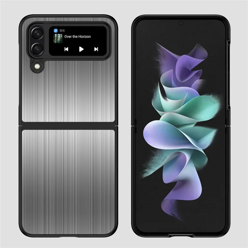 For Samsung Galaxy Z Flip4 5G Stainless Steel + PC Hybrid Case Shockproof Folding Phone Cover - Silver