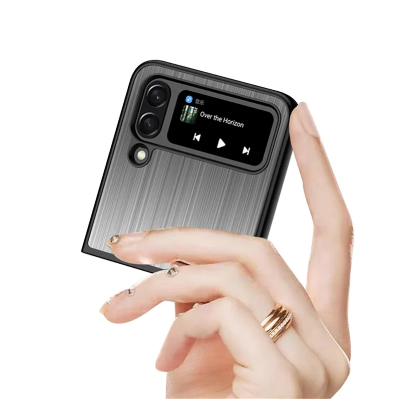 For Samsung Galaxy Z Flip4 5G Stainless Steel + PC Hybrid Case Shockproof Folding Phone Cover - Silver