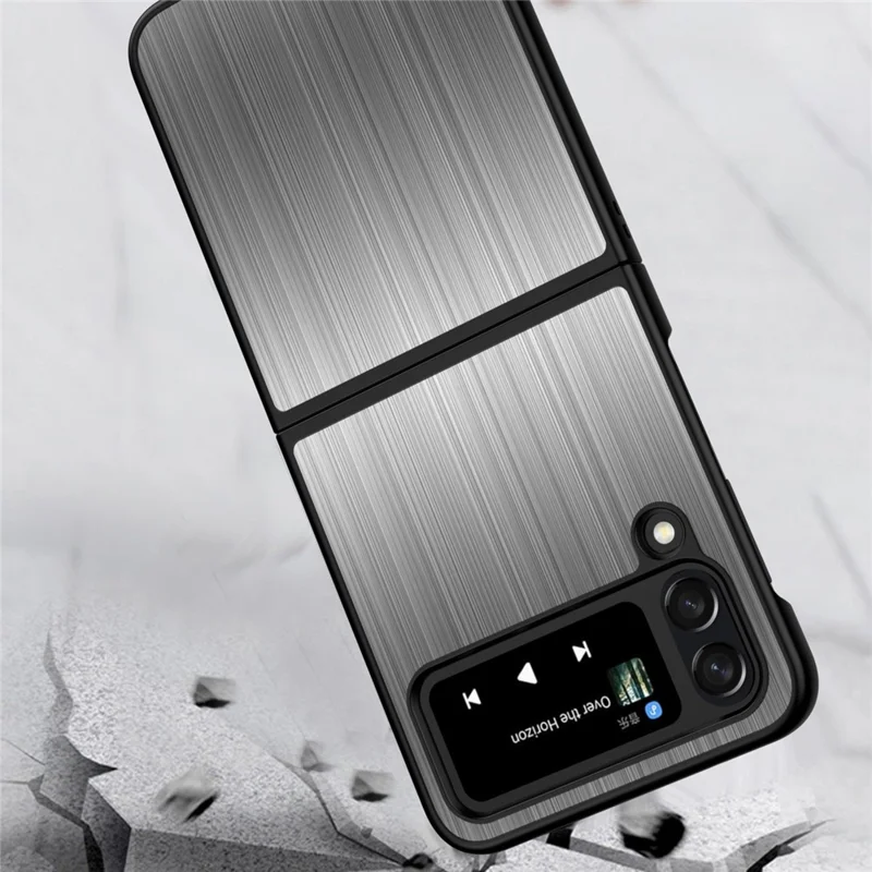 For Samsung Galaxy Z Flip4 5G Stainless Steel + PC Hybrid Case Shockproof Folding Phone Cover - Silver