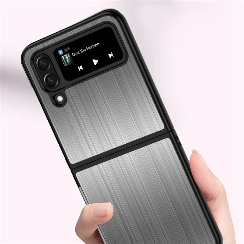 For Samsung Galaxy Z Flip4 5G Stainless Steel + PC Hybrid Case Shockproof Folding Phone Cover - Silver