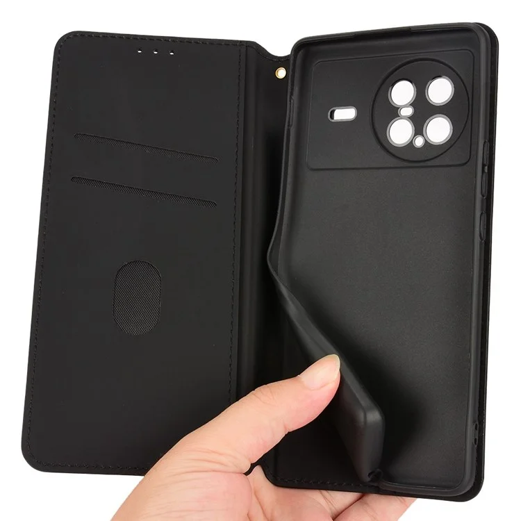 For vivo X Note Anti-scratch Phone Cover Rhombus Pattern Imprinted Full Protection Phone Leather Wallet Case Stand - Black