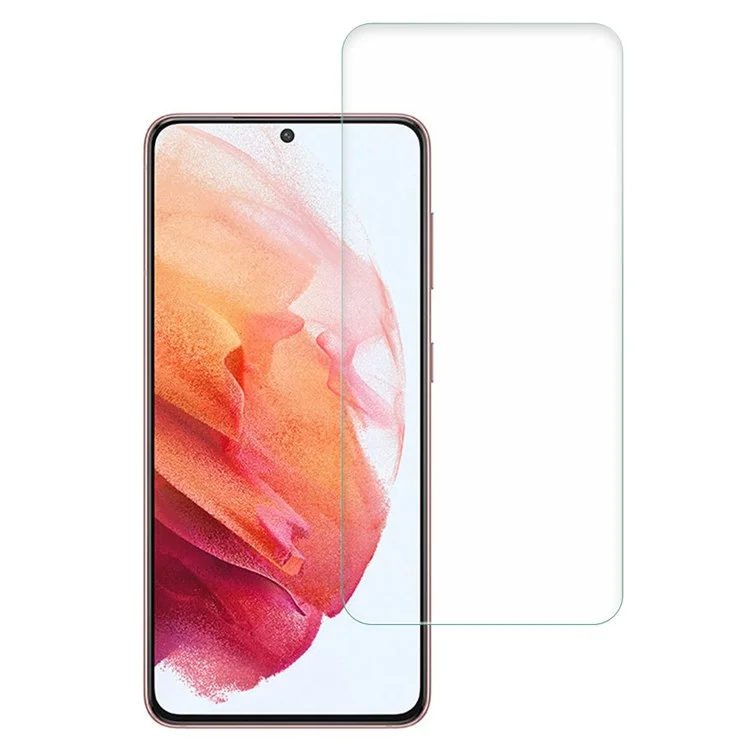 Protector de pantalla AMORUS para Samsung Galaxy S21 4G/5G, vidrio de aluminio-silicio de 2.5D Edge HD de alta dureza 9H Transparente Película