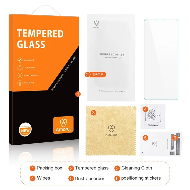 AMORUS Screen Film for Sony Xperia 5 III 5G 2.5D High Aluminum-silicon Glass Anti-stains Anti-broken HD Clear Protector
