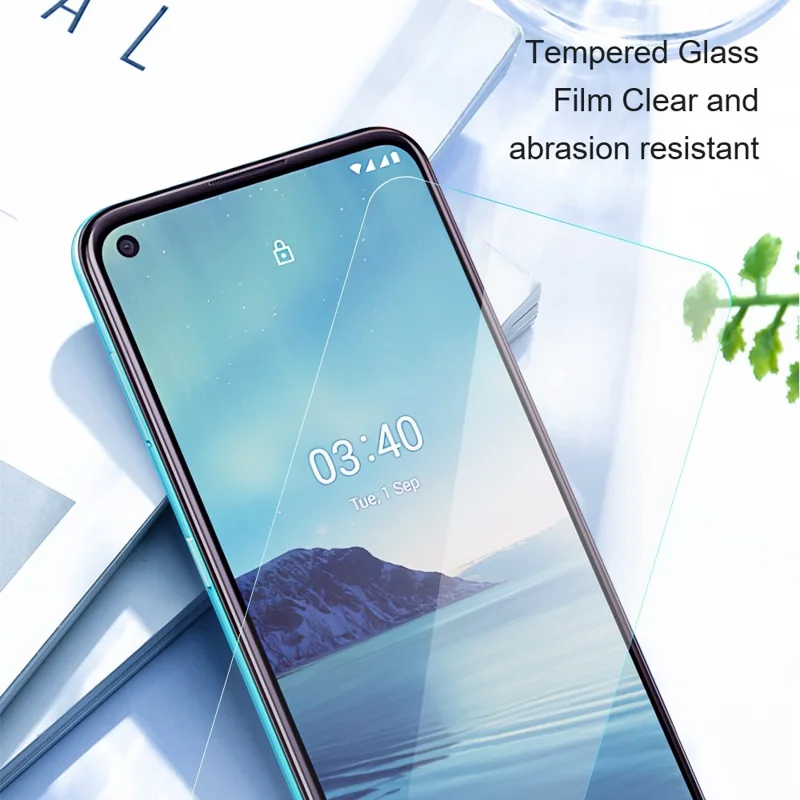 AMORUS Screen Film for Nokia 3.4 2.5D High Aluminum-silicon Glass HD Clear High Hardness Anti-explosion Protector