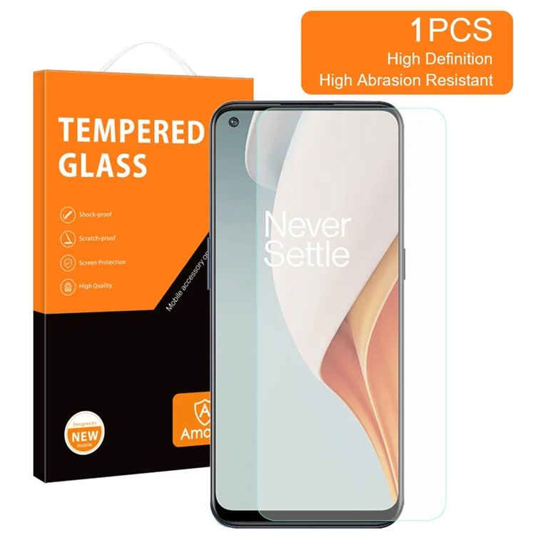 AMORUS для OnePlus Nord N100 2.5D Дуговой противоударный экран 9H Закалённое
 алюминиево-кремниевое стекло для мобильного телефона