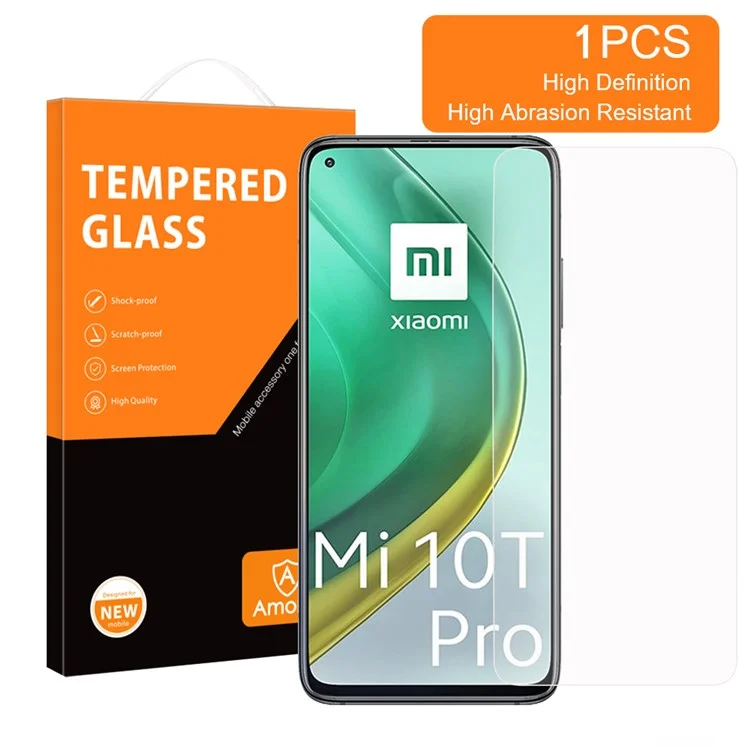 AMORUS для Xiaomi Mi 10T 5G/Mi 10T Pro 5G/Redmi K30S Защитная пленка для экрана с высокой твердостью, износостойкостью, 2,5D высокое алюминий-кремниевое стекло, HD-прозрачный протектор