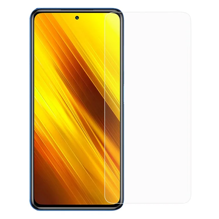 AMORUS para Xiaomi Poco X3 NFC/X3 Pro/X3 Protector de pantalla 2.5D Borde Alto Vidrio de aluminio-silicio Película clara resistente a los golpes con filtro UV
