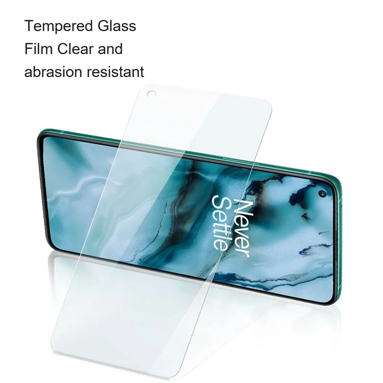 Amorus Para OnePlus 7T Antifingerprint 9H Duess de Hudendade High Silicon Glass HD Clear