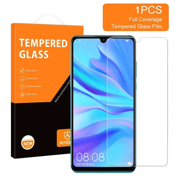 AMORUS Per Huawei P30 Lite/nova 4e/p30 Lite New Edition Anti-fingerprint Super Clear Schermata 2.5D Schermo Protector Film di Vetro in Alluminio-silicio Alto