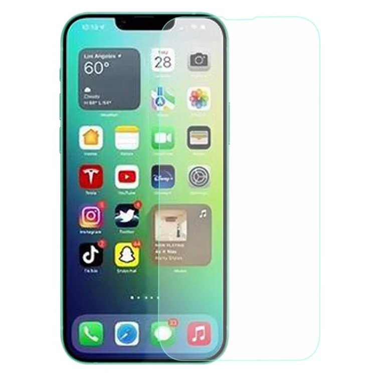 AMORUS Pour iPhone 14 6.1 pouces Écran en verre d'aluminium-silicium Protecteur d'écran Bords incurvés 2.5D 9 Dureté Haute définition Anti-rayures