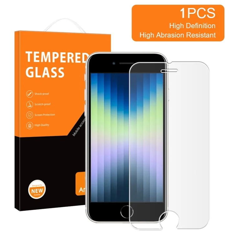 AMORUS Für iPhone SE (2022)/(2020)/7 4.7 Zoll/8 4.7 Zoll 2.5D Hochaluminium-Silicium-Glas HD-Klarheit Bildschirmschutz