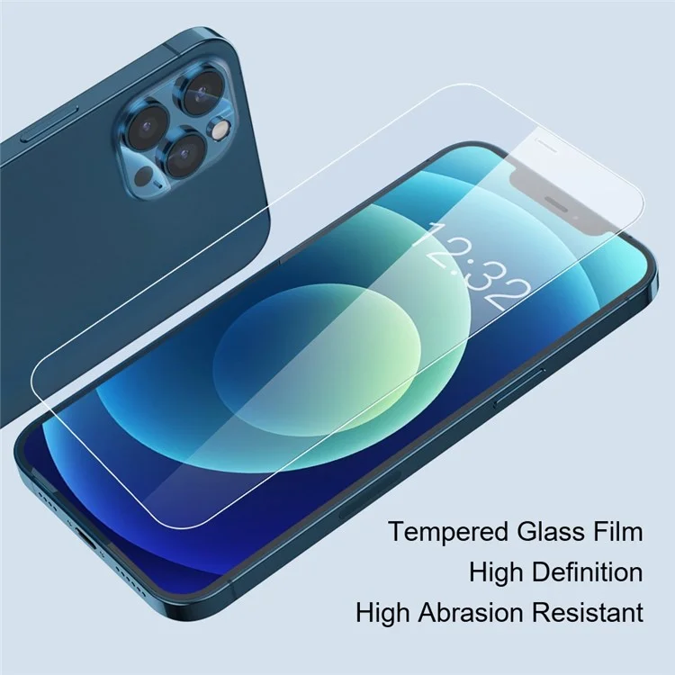 AMORUS Película protectora de pantalla para iPhone 12 mini 5.4 pulgadas, vidrio de aluminio-silicio de alta dureza 2.5D 9H a prueba de roturas