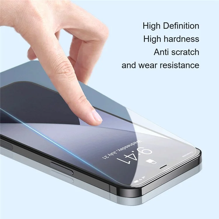 AMORUS Película protectora de pantalla para iPhone 12 mini 5.4 pulgadas, vidrio de aluminio-silicio de alta dureza 2.5D 9H a prueba de roturas