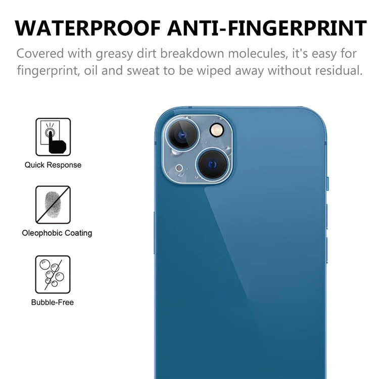 For iPhone 14 6.1 inch Drop-resistant Anti-explosion AGC Glass Full Covering High Transparency Phone Back Camera Lens Film