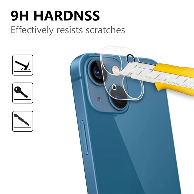 For iPhone 14 Plus 6.7 inch Full Covering High Transparency Anti-explosion AGC Glass Rear Camera Lens Protector