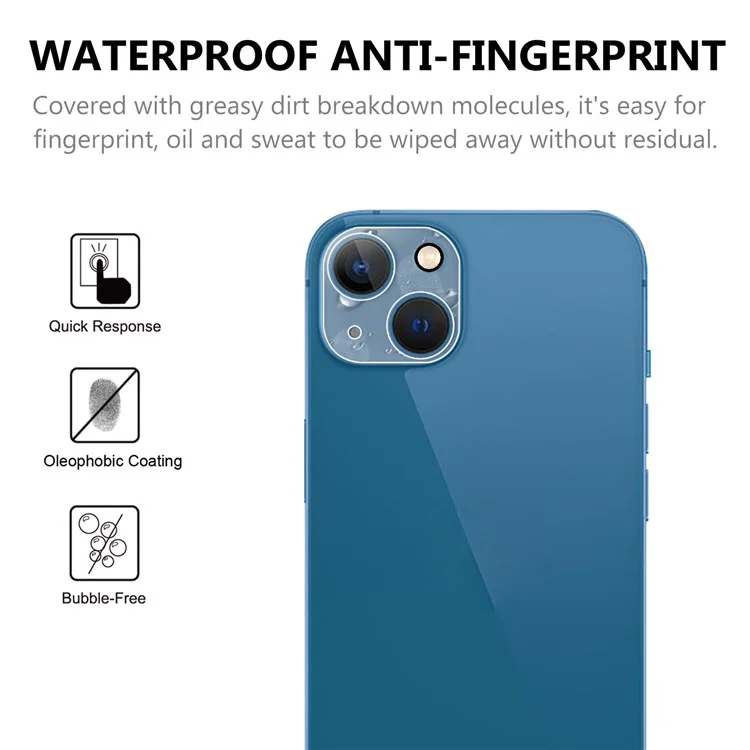 For iPhone 14 Plus 6.7 inch Full Covering High Transparency Anti-explosion AGC Glass Rear Camera Lens Protector