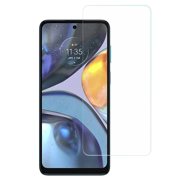 AMORUS para Motorola Moto G22 / Moto E32s 4G Protector de pantalla de vidrio de silicio de aluminio de borde curvo de 2.5D de alta dureza de 9H resistente a los arañazos