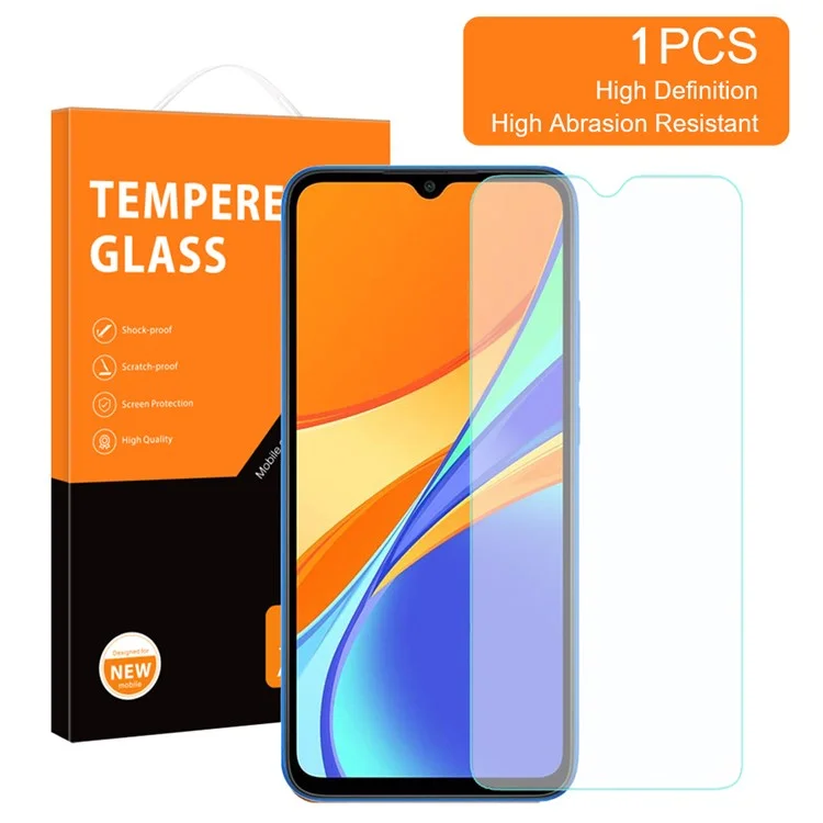 AMORUS Pour Xiaomi Redmi 9C/Redmi 9C NFC Verre en aluminium-silicium haute densité Écran de téléphone 2.5D Arc 9H Dureté Protecteur