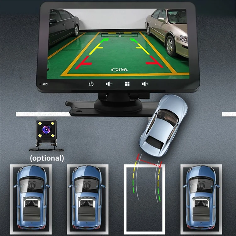 7-inch Wireless Carplay / Android Auto Car Bluetooth-compatible GPS Navigation MP5 Player with Suction Cup Bracket