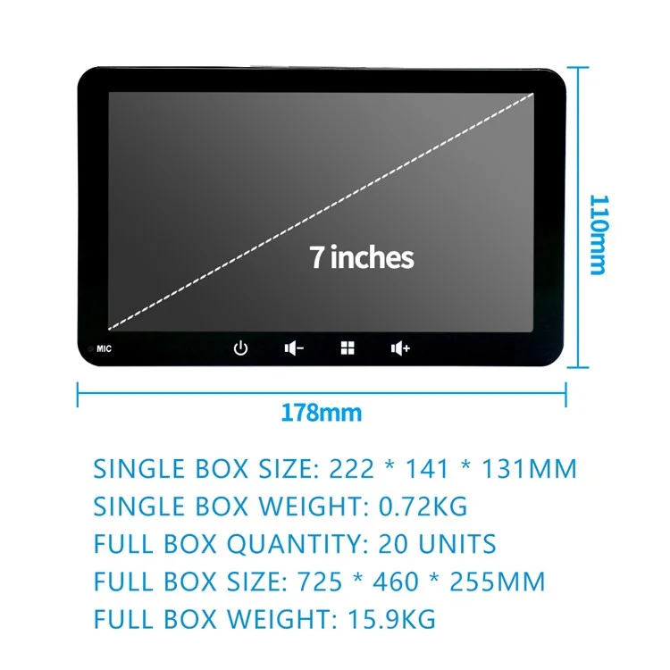 7-inch Wireless Carplay / Android Auto Car Bluetooth-compatible GPS Navigation MP5 Player with Suction Cup Bracket