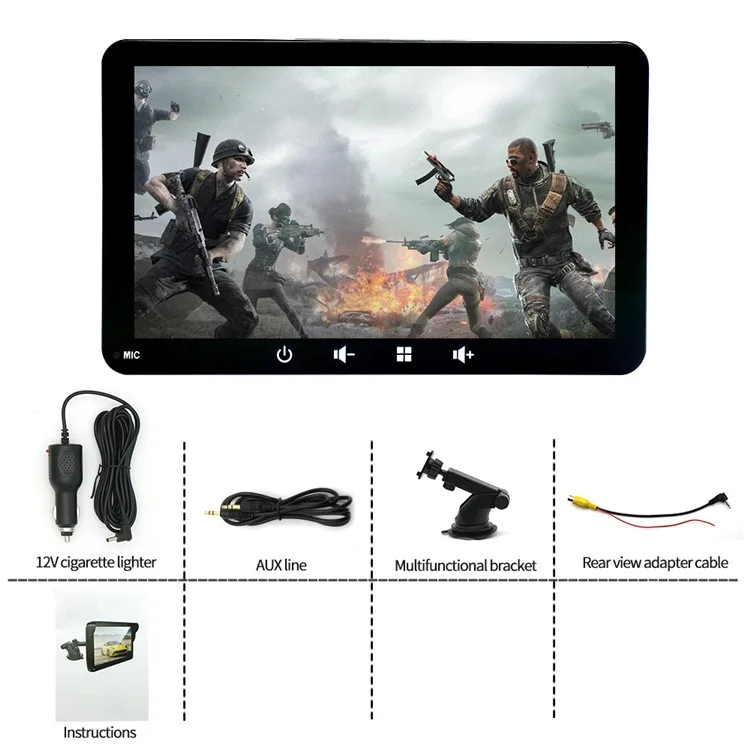 7-inch Wireless Carplay / Android Auto Car Bluetooth-compatible GPS Navigation MP5 Player with Suction Cup Bracket