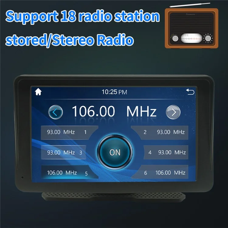 7-inch PND Touch Screen Bluetooth-compatible Car Wireless Carplay FM Radio HD Video MP5 Player, Suction Cup Mount