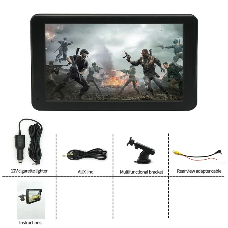 7-inch PND Touch Screen Bluetooth-compatible Car Wireless Carplay FM Radio HD Video MP5 Player, Suction Cup Mount