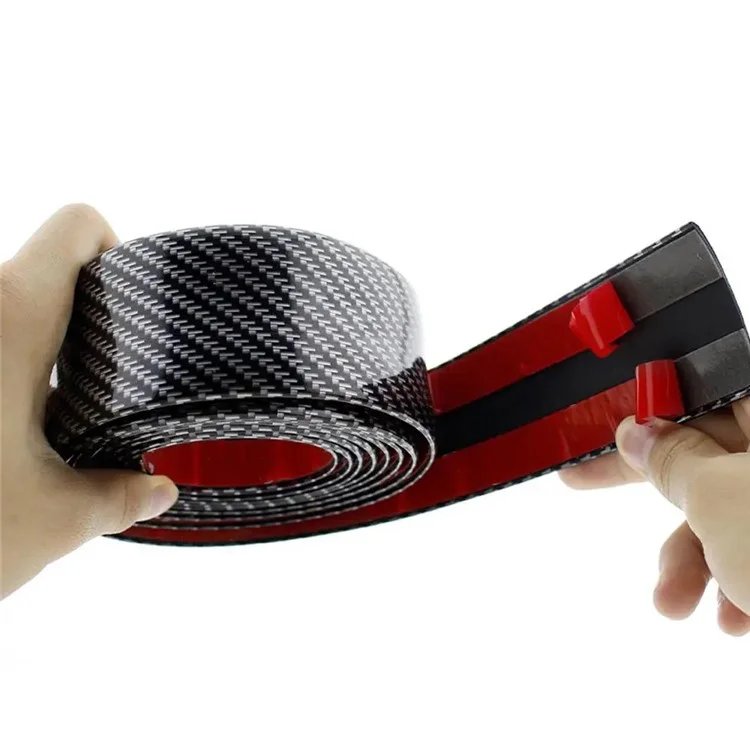3.5cm Width Universal Car Wheel Eyebrow PVC Protector Strip Wheel Arch Fender Trim Strip, 1.5m - Carbon Fiber