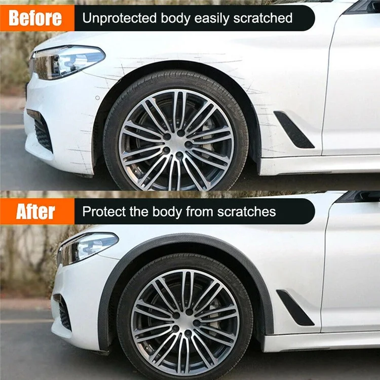 3.5cm Width Universal Car Wheel Eyebrow PVC Protector Strip Wheel Arch Fender Trim Strip, 1.5m - Carbon Fiber