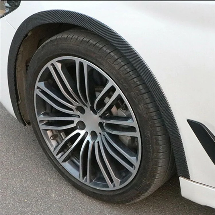 3.5cm Width Universal Car Wheel Eyebrow PVC Protector Strip Wheel Arch Fender Trim Strip, 1.5m - Carbon Fiber