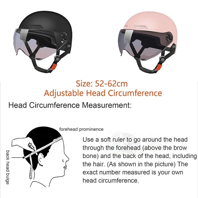 Casco Per Bici Elettrici Unisex Estate Elmetto E-bici Traspirante Con Lente Corta Trasparente - Nero Opaco