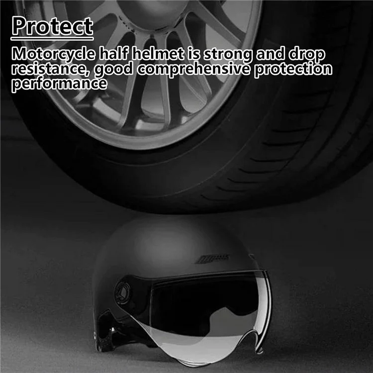 Casco Per Bici Elettrici Unisex Estate Elmetto E-bici Traspirante Con Lente Corta Trasparente - Nero Opaco