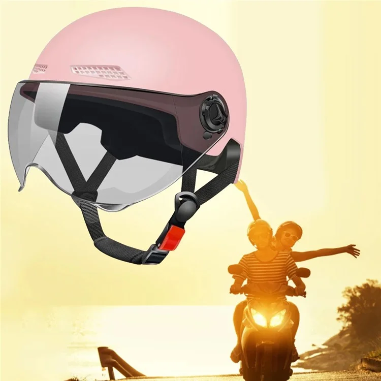 Casco Per Bici Elettrici Unisex Estate Elmetto E-bici Traspirante Con Lente Corta Trasparente - Nero Opaco