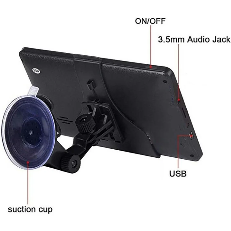 G102 7 Inch Car GPS Navigator 128M + 8G Speed Camera Alert Navigation System with Europe Map