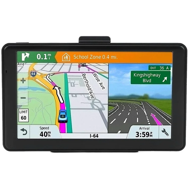 G102 7 Inch Car GPS Navigator 128M + 8G Speed Camera Alert Navigation System with Europe Map