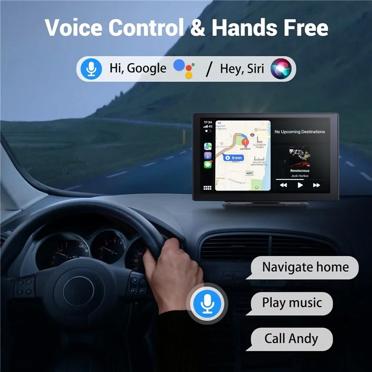W519 Schermo da 9 pollici per Auto Wireless Carplay Android Auto con Navigazione GPS / Mirror Link / Controllo Vocale