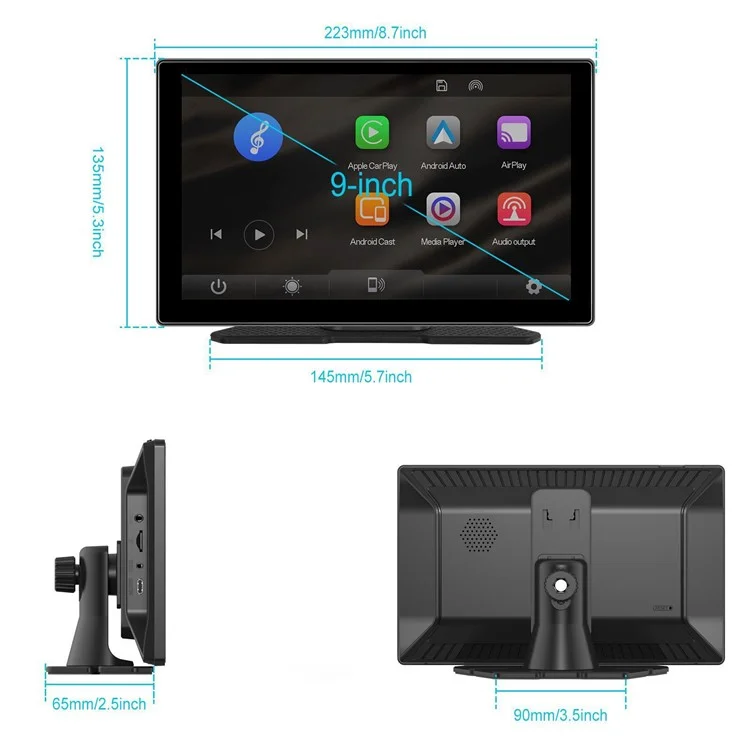 W519 Schermo da 9 pollici per Auto Wireless Carplay Android Auto con Navigazione GPS / Mirror Link / Controllo Vocale