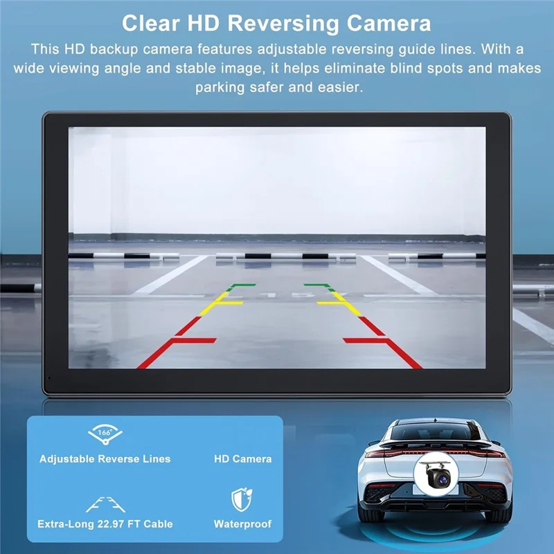 W525 9-Inch 2.5D IPS Touchscreen Car Stereo, Wireless CarPlay and Android Auto, with AHD Rearview Camera - Black