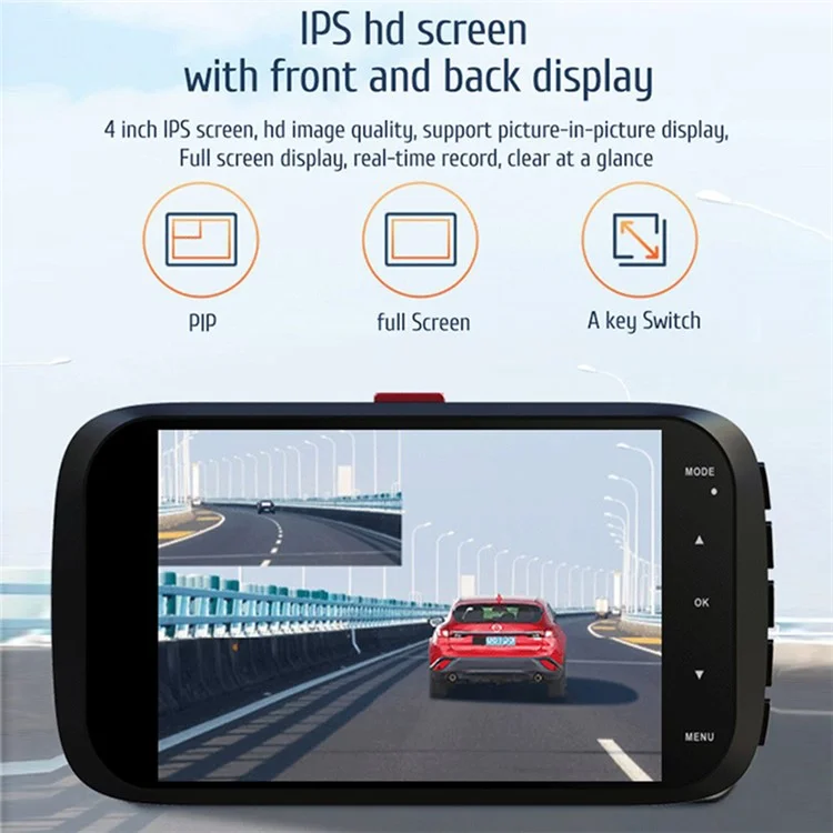 GT400 4 inch IPS HD Screen Car DVR Loop Record GPS Tracking Night Vision Cam Recorder