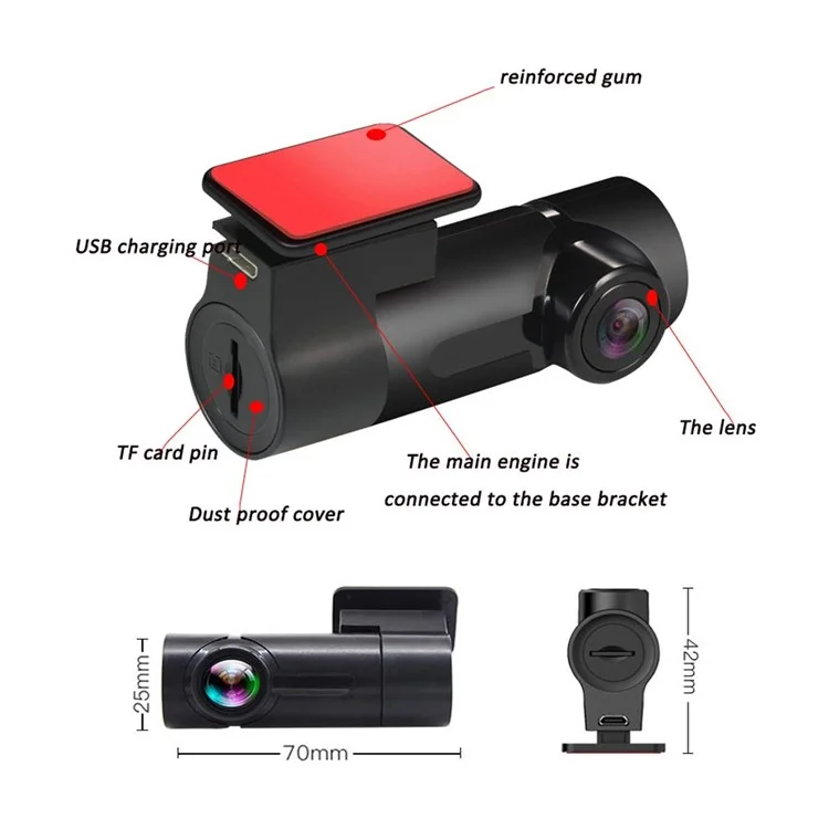 G10 1080P HD Car DVR Registratore video Recorder WiFi Dash Cam Visione notturna Telecamera monitor di parcheggio