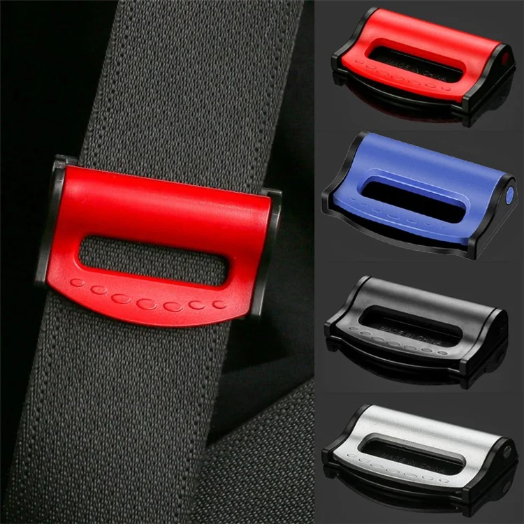 1 Pair Universal Car Seat Belt Clips Adjustable Stopper Buckle Plastic Clip Safety Fastening Car Interior Accessories - Black