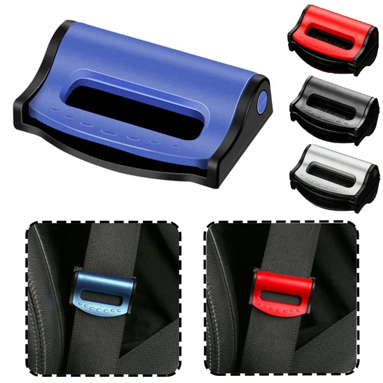 1 Pair Universal Car Seat Belt Clips Adjustable Stopper Buckle Plastic Clip Safety Fastening Car Interior Accessories - Black