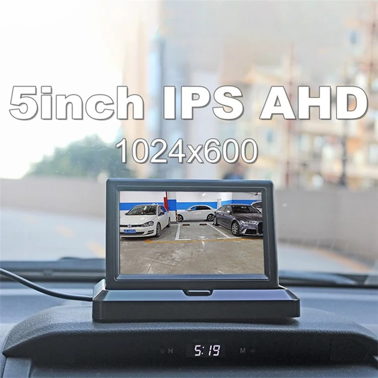 5" IPS AHD Screen Video Display Monitor Plegable Cámara de visión trasera Sistema de estacionamiento y reversa - Conector de aviación