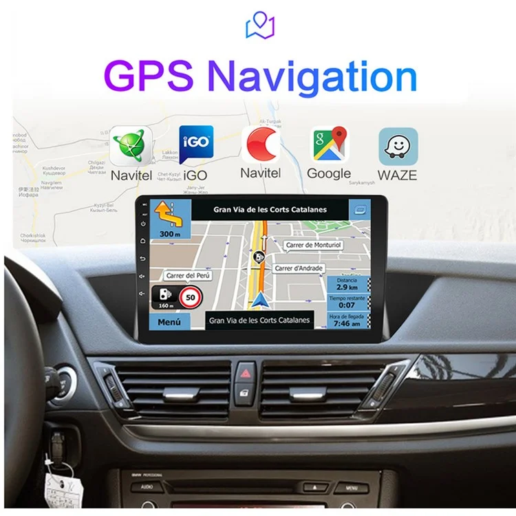 R-760A 10.1-inch Android GPS Navigator 1G+16GB HD IPS Screen Player + 12-Light Rear View Camera